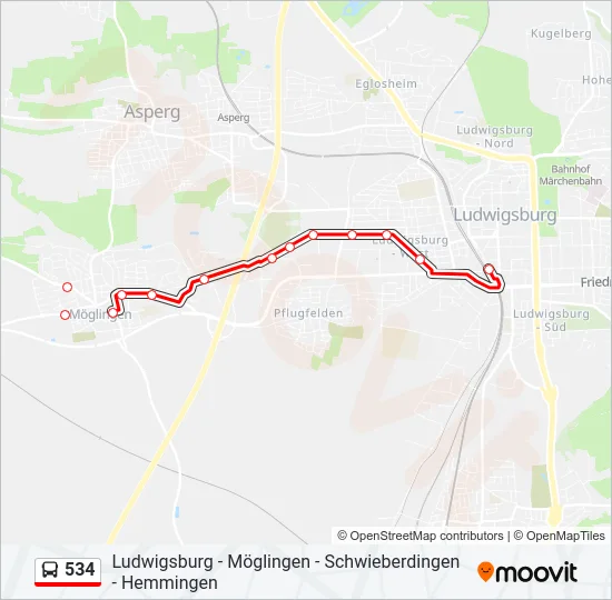534 Bus Line Map