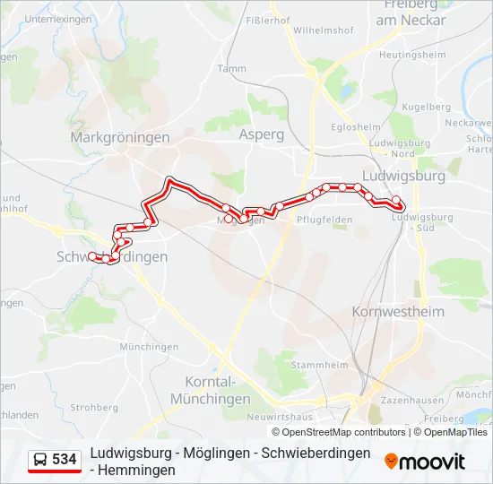 534 Bus Line Map