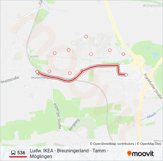 536 Bus Line Map