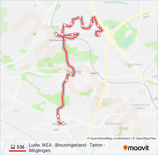 536 Bus Line Map