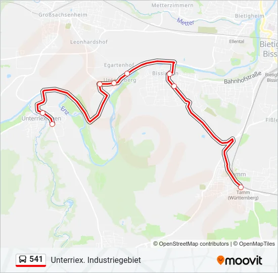 541 Bus Line Map