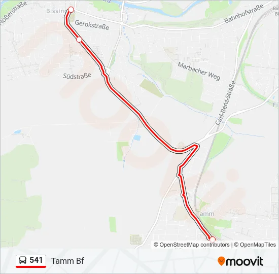 541 Bus Line Map