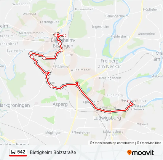 542 Bus Line Map