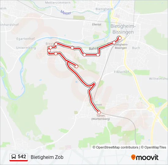 542 Bus Line Map