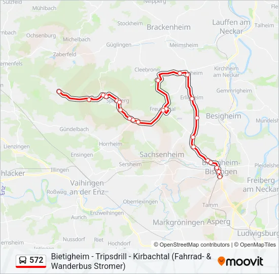 572 Bus Line Map
