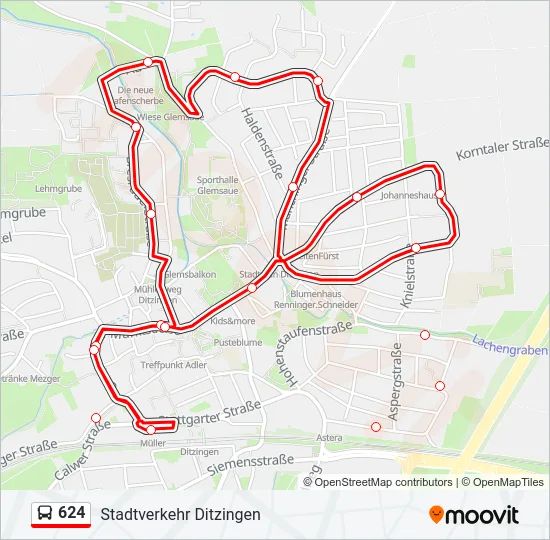 624 Bus Line Map