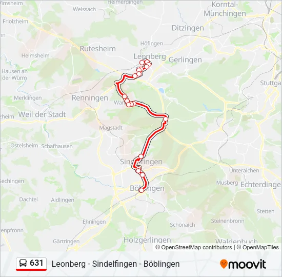 631 Bus Line Map