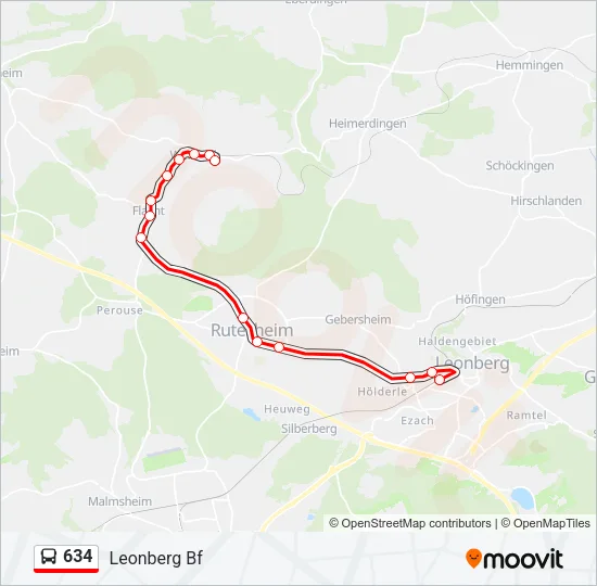 634 Bus Line Map