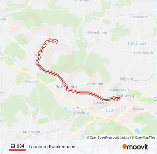 634 Bus Line Map