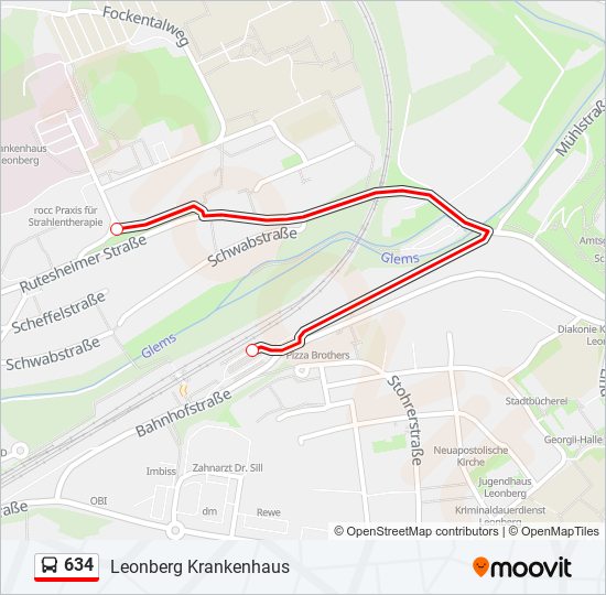 634 bus Line Map