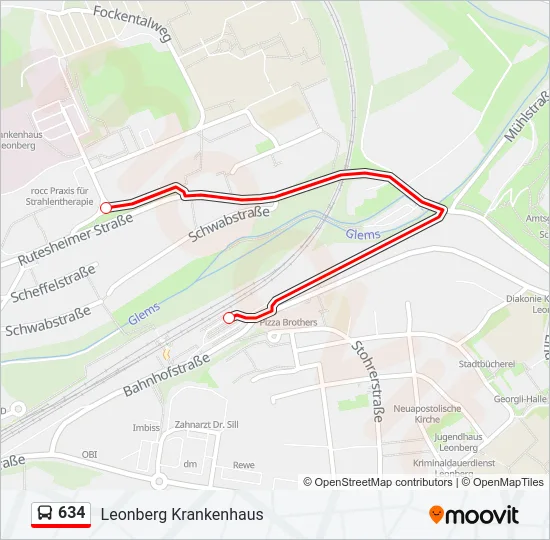 634 Bus Line Map
