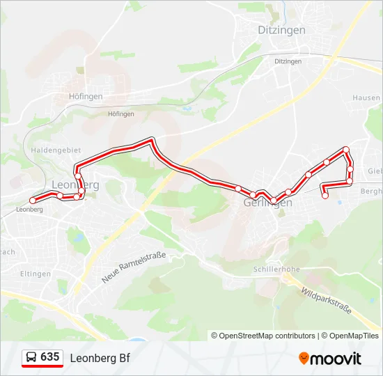 635 Bus Line Map