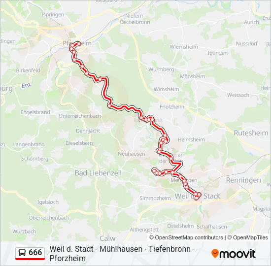666 Bus Line Map