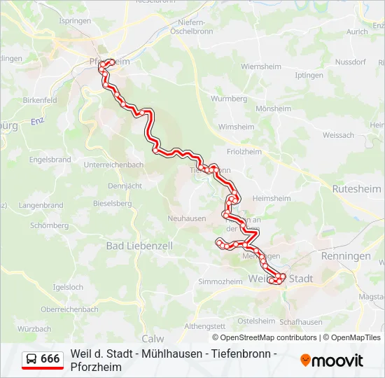 666 Bus Line Map