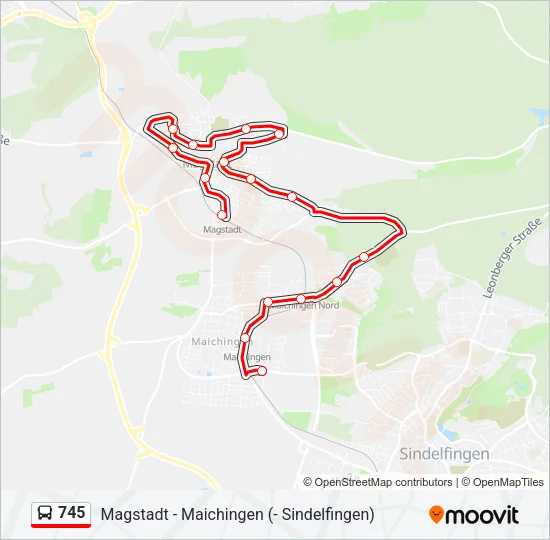 745 Bus Line Map