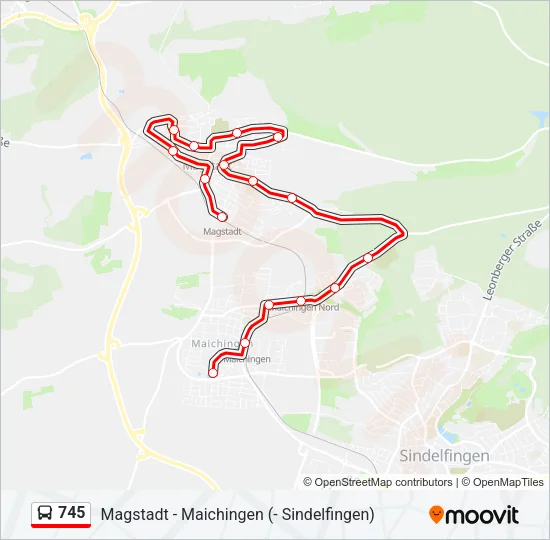 745 Bus Line Map