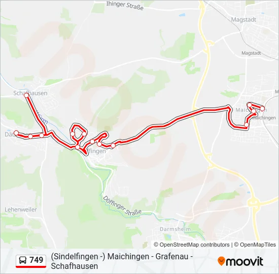 749 Bus Line Map