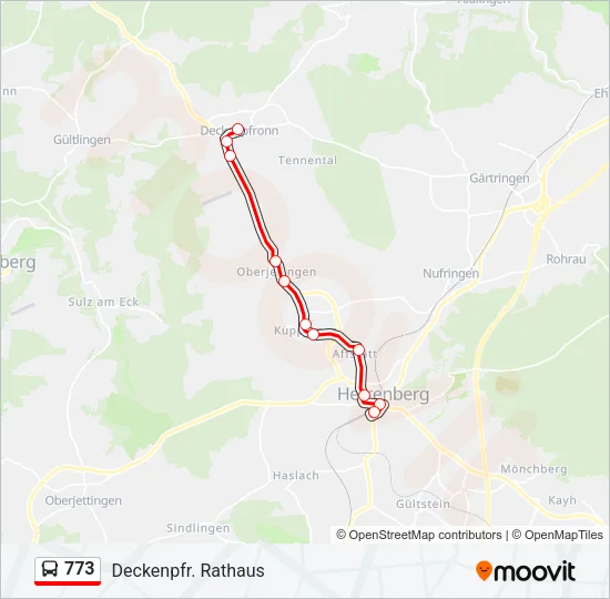 773 Bus Line Map