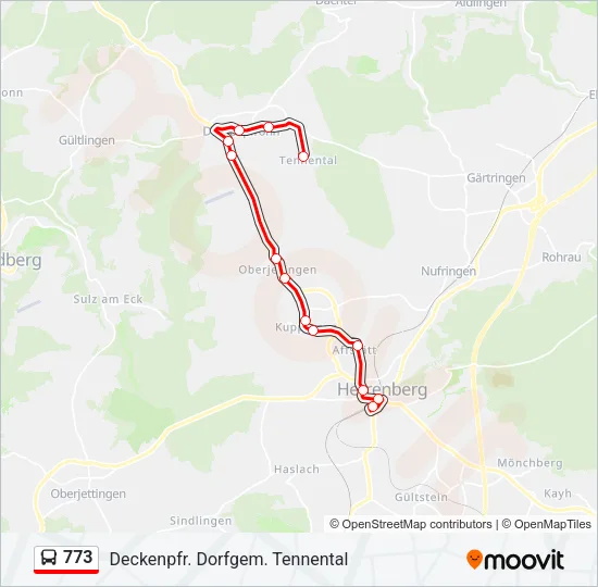 773 Bus Line Map