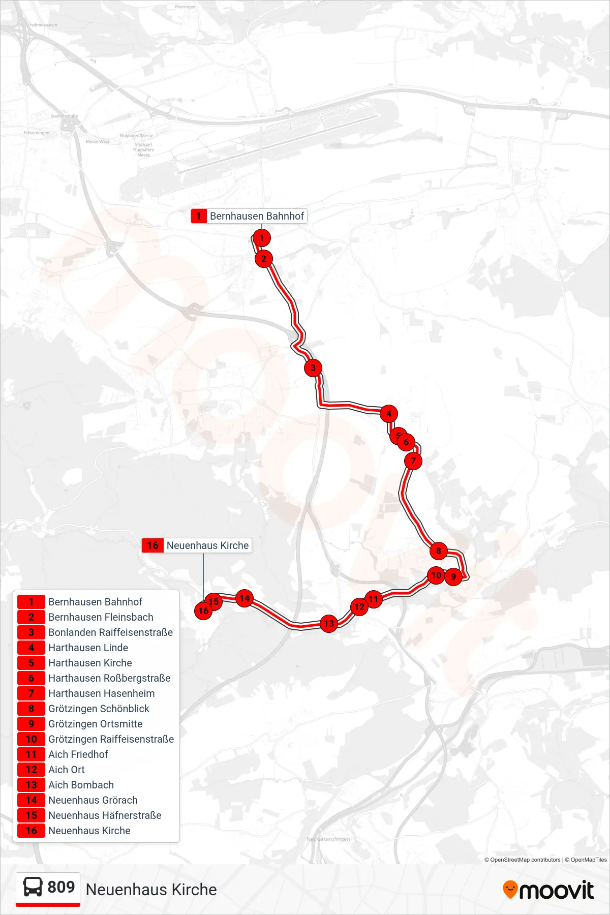Linie 809 (Bus) Richtung Neuenhaus Kirche: Route und Haltestellen auf der Karte