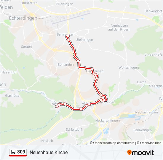 809 bus Line Map