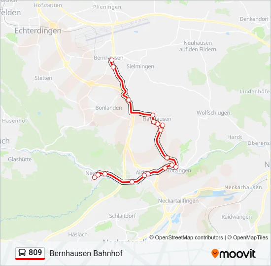 809 Bus Line Map
