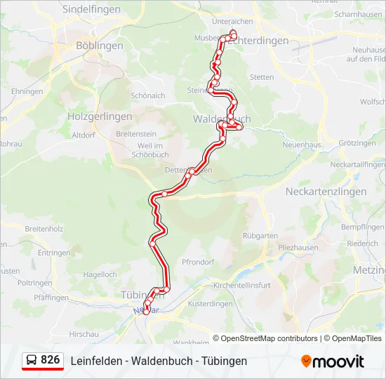 826 Bus Line Map