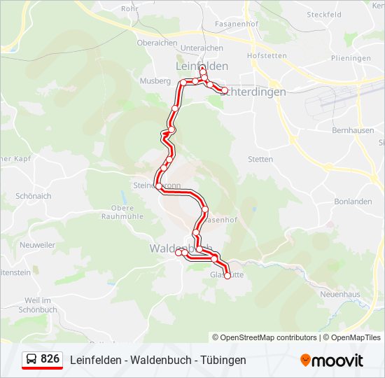 826 bus Line Map