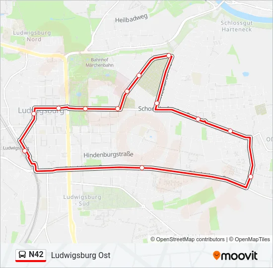 N42 Bus Line Map