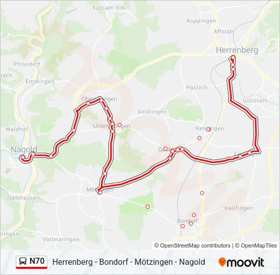 N70 Bus Line Map