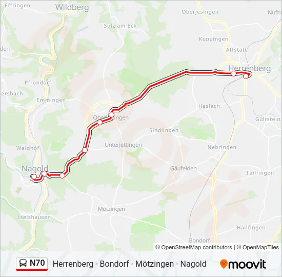 N70 Bus Line Map