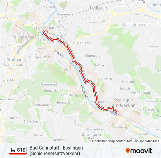 S1E Bus Line Map