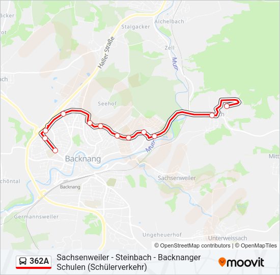 362A Bus Line Map