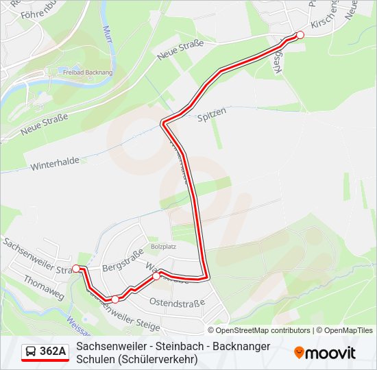 362A Bus Line Map