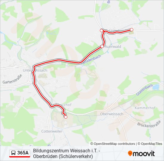 365A bus Line Map