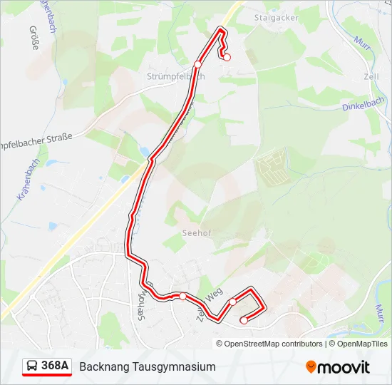 368A Bus Line Map
