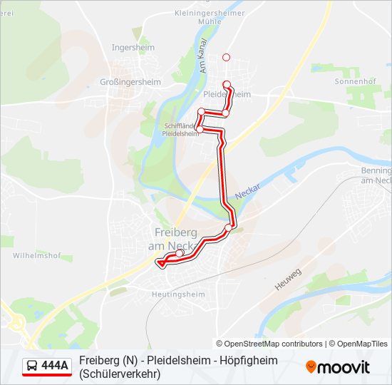 444A bus Line Map