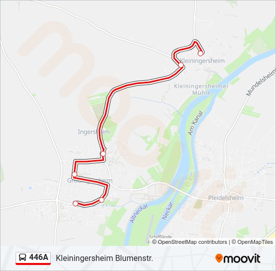 Автобус 446A: карта маршрута