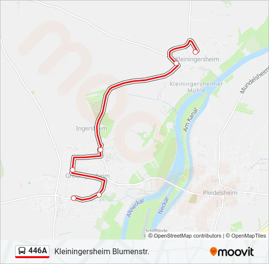 446A Bus Line Map