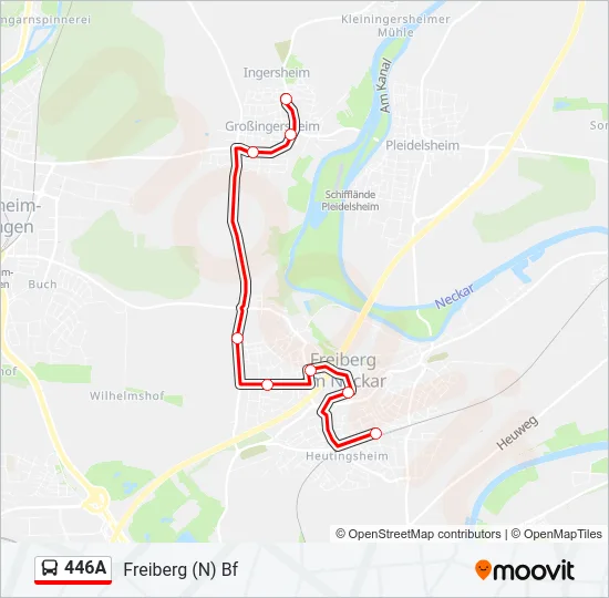 446A Bus Line Map