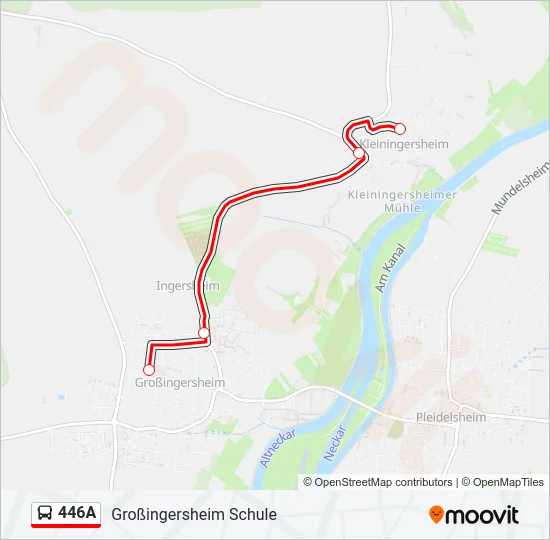 446A Bus Line Map