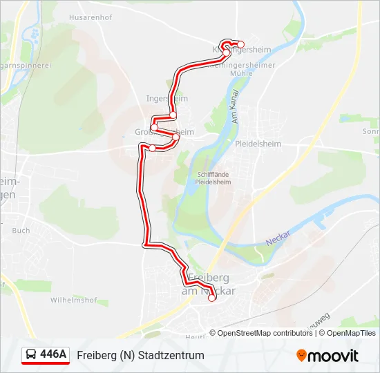 446A Bus Line Map