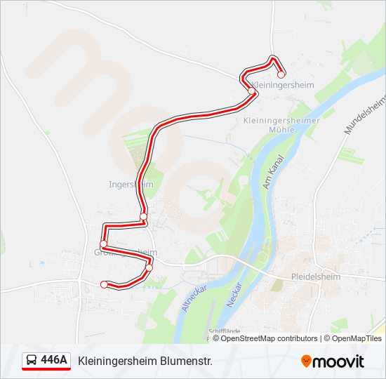 Автобус 446A: карта маршрута