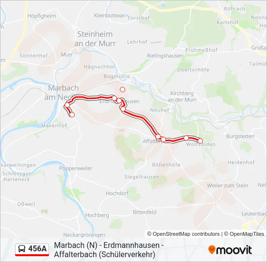 456A Bus Line Map