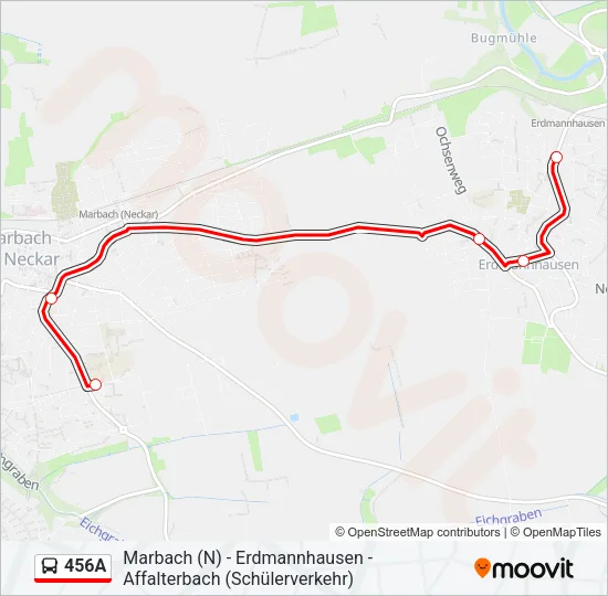 456A Bus Line Map