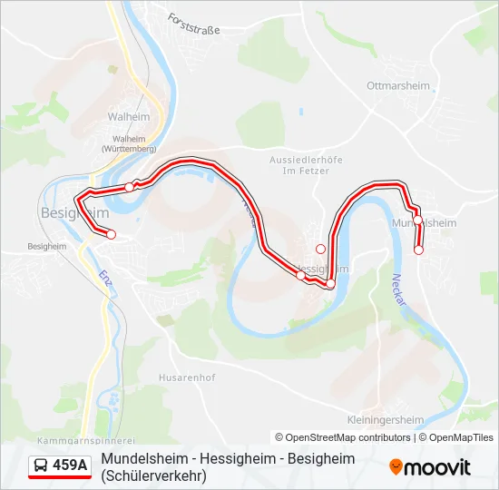 459A Bus Line Map