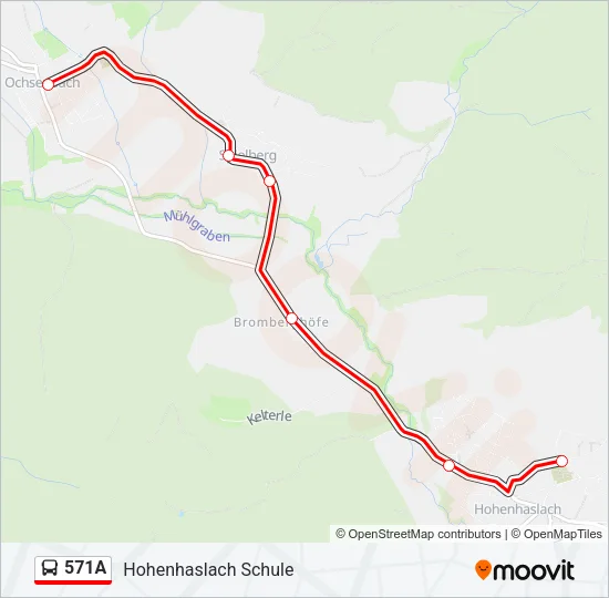 571A Bus Line Map