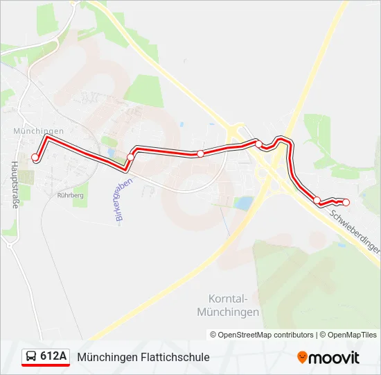 612A Bus Line Map