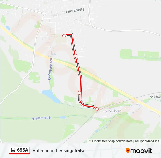 655A Bus Line Map