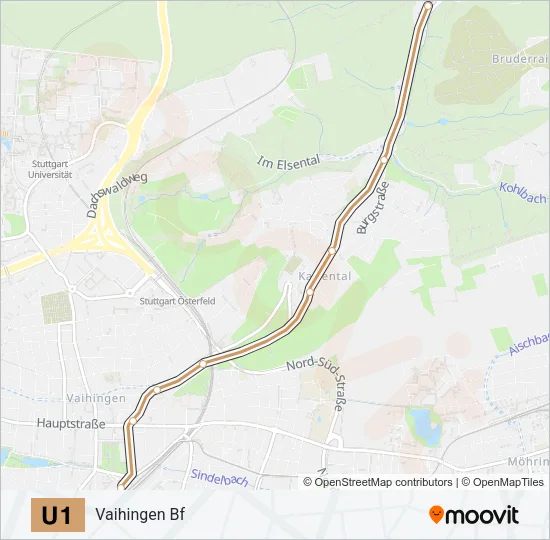 U1 Subway Line Map